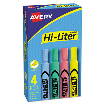 Avery® Hi-liter Desk-style Highlighters, Assorted Ink Colors, Chisel Tip, Assorted Barrel Colors, 4-set freeshipping - TVN Wholesale